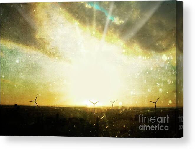 Windmill Canvas Print featuring the photograph Wind Turbines by Terri Waters