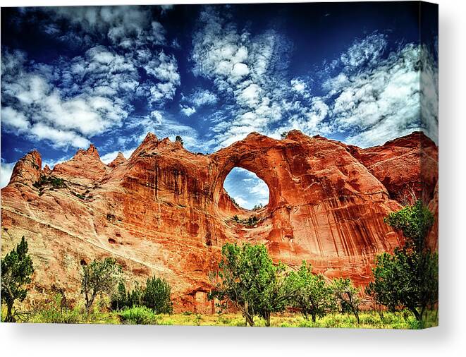 Window Rock Canvas Print featuring the photograph Window Rock by Mike Stephens