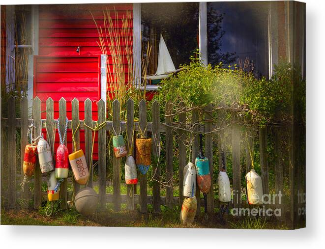 Our Town Canvas Print featuring the photograph Window Sailboat Buoy by Craig J Satterlee