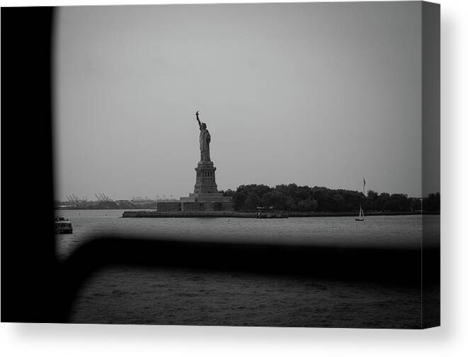 Lady Liberty Canvas Print featuring the photograph Window To Liberty by David Sutton
