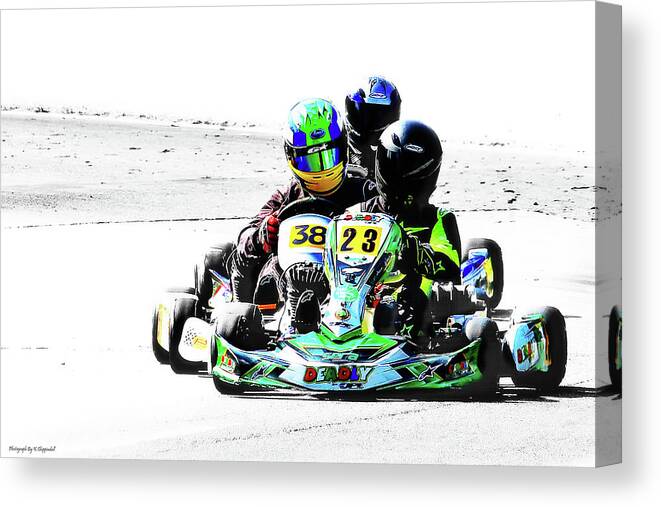 Wingham Go Karts Australia Canvas Print featuring the photograph Wingham Go karts 09 by Kevin Chippindall