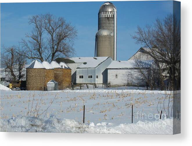 Barn Canvas Print featuring the photograph Winter Feed by Kathie Chicoine