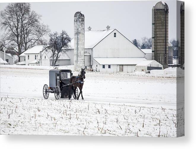 Amish Canvas Print featuring the photograph Winter in Amish Country by Brian Wilson