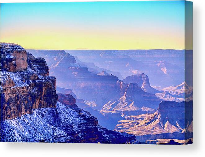Grand Canyon Canvas Print featuring the photograph Winter in the Grandest Canyon by Ashley Cole