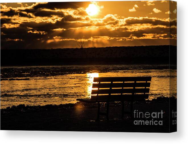 Sunset Canvas Print featuring the photograph Winter Sunset by JT Lewis