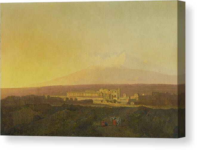 Joseph Wright Of Derby Canvas Print featuring the painting With Mount Etna Beyond by Joseph Wright
