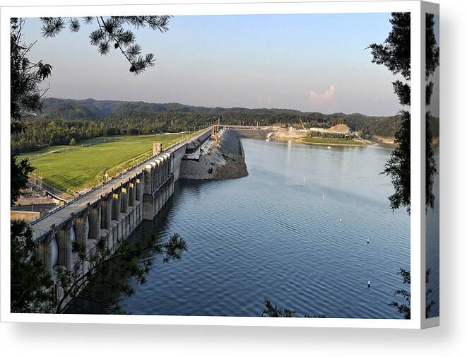 Wolf Canvas Print featuring the photograph Wolf Creek Dam by Amber Flowers