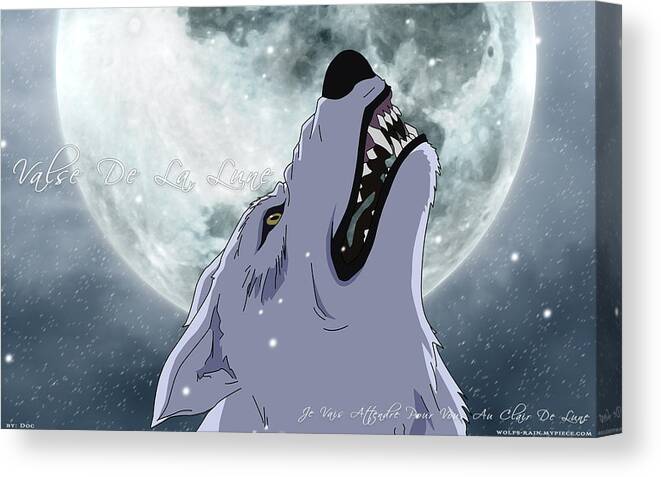 Wolf's Rain Canvas Print featuring the digital art Wolf's Rain by Super Lovely