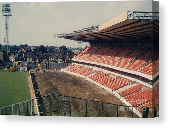  Canvas Print featuring the photograph Wolverhampton - Molineux - Molineux Street John Ireland Stand 3 - 1979 by Legendary Football Grounds