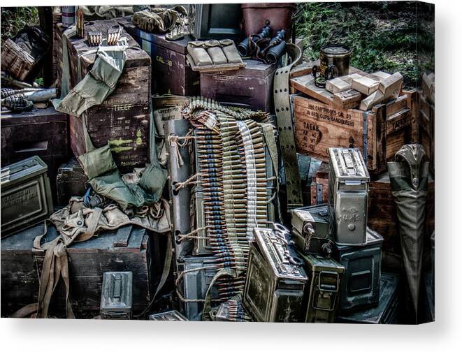 Ammo Canvas Print featuring the photograph World War 2 Ammo by Mike Burgquist
