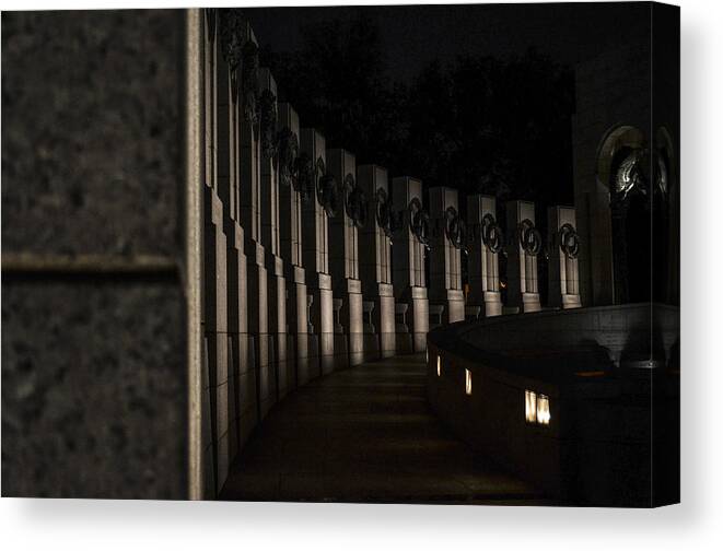 American Canvas Print featuring the photograph World War II Memorial by Art Atkins