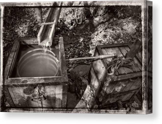 Moonshine Canvas Print featuring the photograph Worm Box and Thump Keg with Border by Greg and Chrystal Mimbs