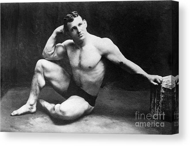 1910s Canvas Print featuring the photograph WRESTLING CHAMPION, c1915. by Granger