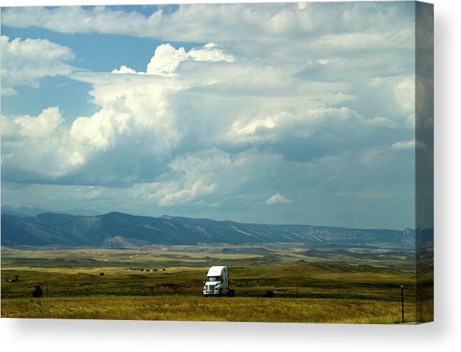 Wyoming Canvas Print featuring the photograph Wyoming August Clouds 01 by Thomas Woolworth