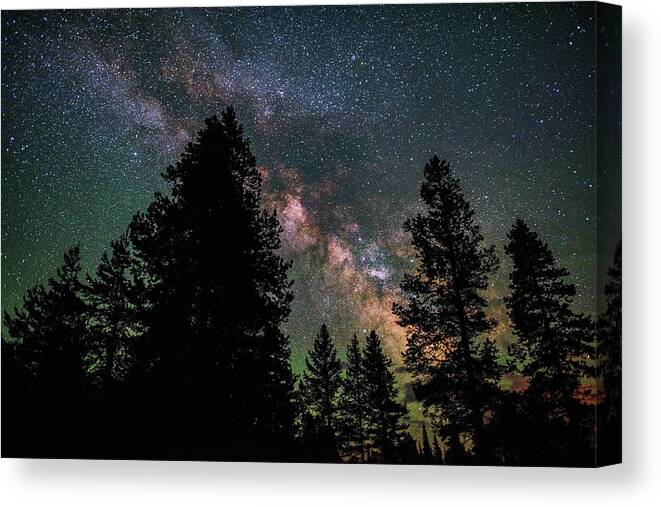 Milky Way Canvas Print featuring the photograph Wyoming Milky Way by Darren White