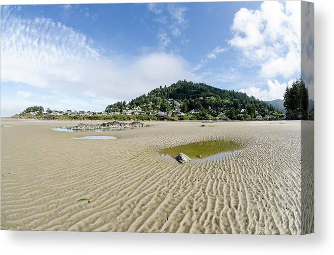 Yachats Canvas Print featuring the photograph Yachats River at Low Tide by Margaret Pitcher