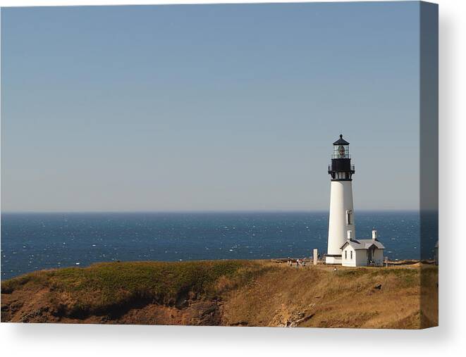 Architecture Canvas Print featuring the photograph Yaquina Head by Beth Collins