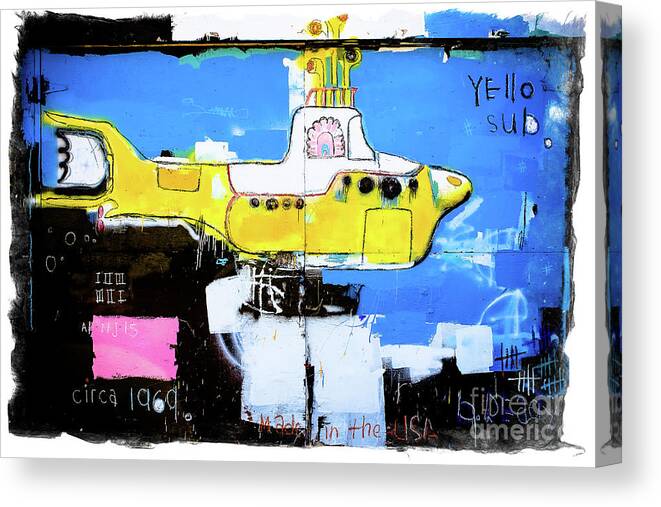 Graffiti Canvas Print featuring the photograph Yello Sub Graffiti by Colleen Kammerer