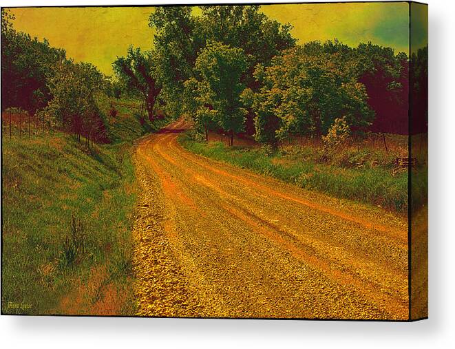Road Canvas Print featuring the photograph Yellow Oz Road by Anna Louise