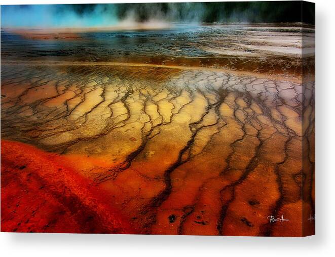 Yellowstone Canvas Print featuring the photograph Yellowstone - Grand Prismatic Spring by Russ Harris