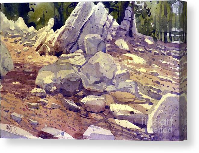 Granite Canvas Print featuring the painting Yosemite Granite by Donald Maier