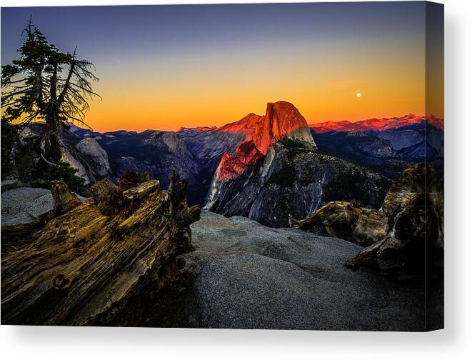 California Canvas Print featuring the photograph Yosemite National Park Glacier Point Half Dome Sunset by Scott McGuire