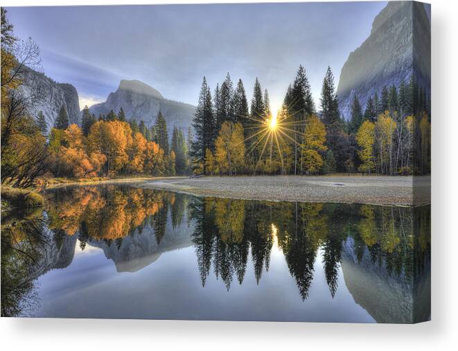 Mark Whitt Canvas Print featuring the photograph Yosemite Reflections by Mark Whitt