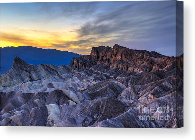 Adventure Canvas Print featuring the photograph Zabriskie Point Sunset by Charles Dobbs
