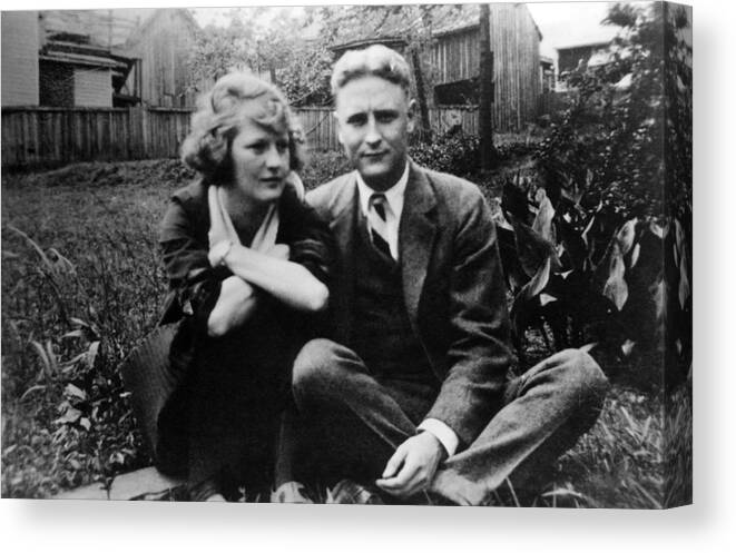 Author Canvas Print featuring the photograph Zelda Fitgerald And F.scott Fitzgerald by Everett