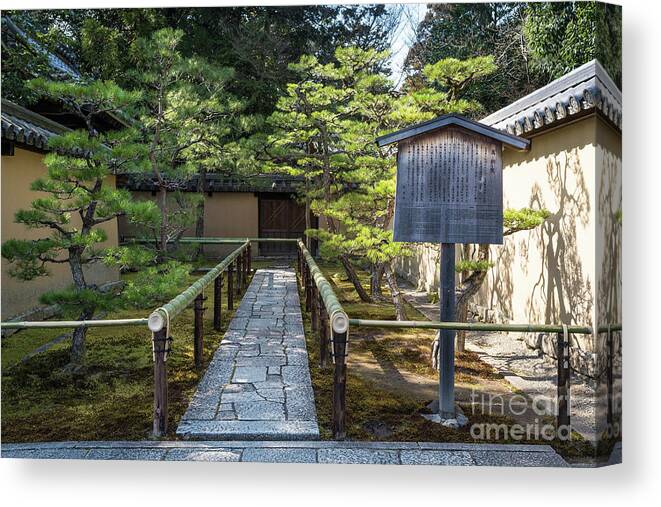 Zen Canvas Print featuring the photograph Zen Garden, Kyoto Japan by Perry Rodriguez