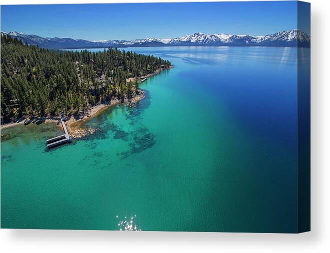 Aerial Canvas Print featuring the photograph Zephyr Point Aerial by Brad Scott