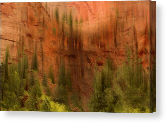 Zion National Park Canvas Print featuring the photograph Zion Spring by Deborah Hughes