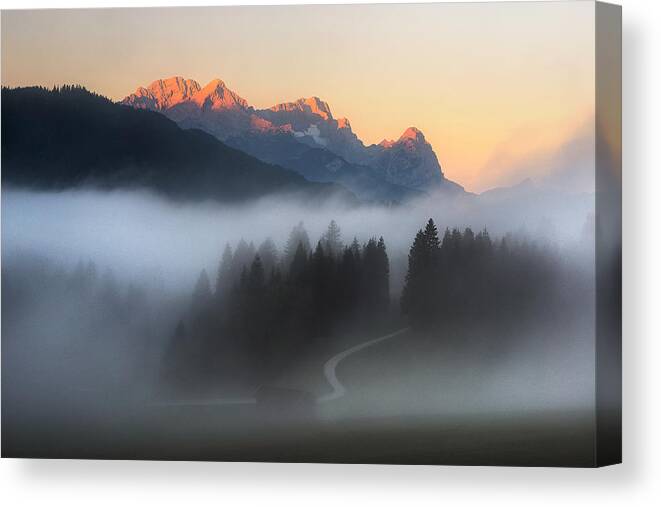 Alps Canvas Print featuring the photograph --dreamy Fog-- by Marek Kijevsk