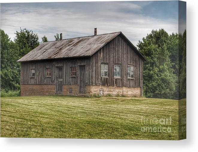 Barn Canvas Print featuring the photograph 0302 - West Tuscola Road Grey Shack I by Sheryl L Sutter