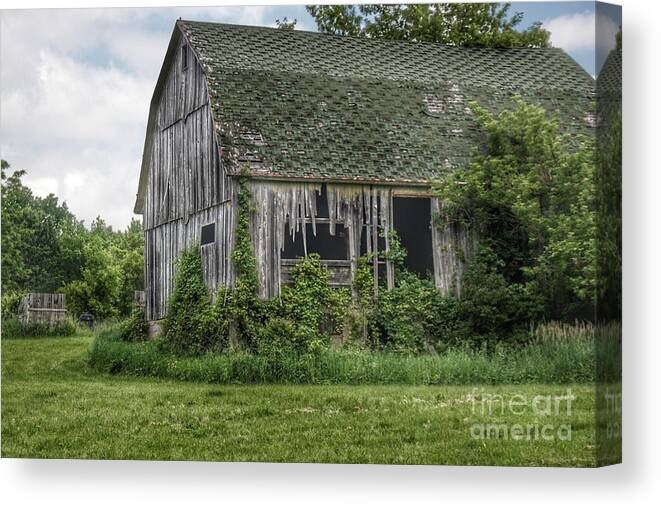 Barn Canvas Print featuring the photograph 0320 - Hunters Creek's Forgotten Grey by Sheryl L Sutter
