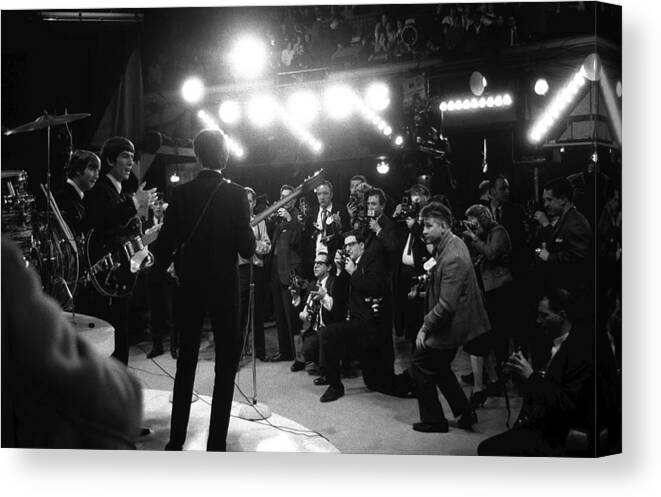 Music Canvas Print featuring the photograph 10th February 1964. New York, Usa by Popperfoto