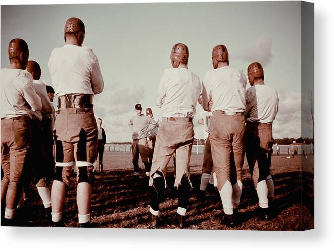 1940-1949 Canvas Print featuring the photograph 1930s High School Football by Michael Ochs Archives