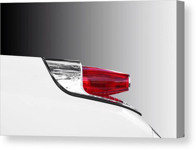 Monterey Canvas Print featuring the photograph American Classic Car Monterey 1962 Taillight Abstract #1 by Beate Gube