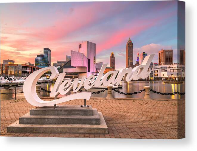Landscape Canvas Print featuring the photograph Augus1 10, 2019 - Cleveland, Ohio #1 by Sean Pavone
