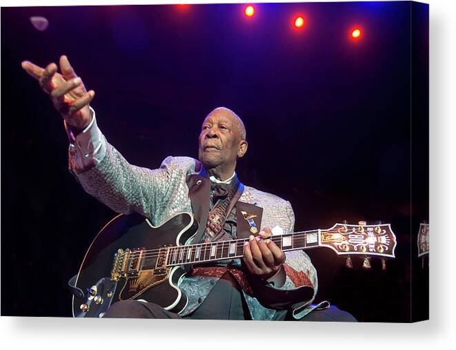 People Canvas Print featuring the photograph Bb King Performs At Royal Albert Hall #1 by Neil Lupin