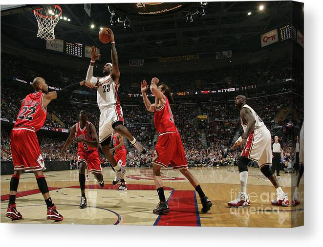 Playoffs Canvas Print featuring the photograph Chicago Bulls V Cleveland Cavaliers by David Liam Kyle