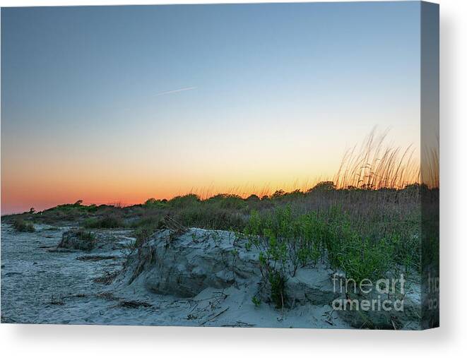 Sunset Canvas Print featuring the photograph Day at the Beach #1 by Dale Powell