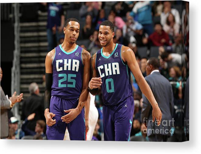 Nba Pro Basketball Canvas Print featuring the photograph Detroit Pistons V Charlotte Hornets by Kent Smith