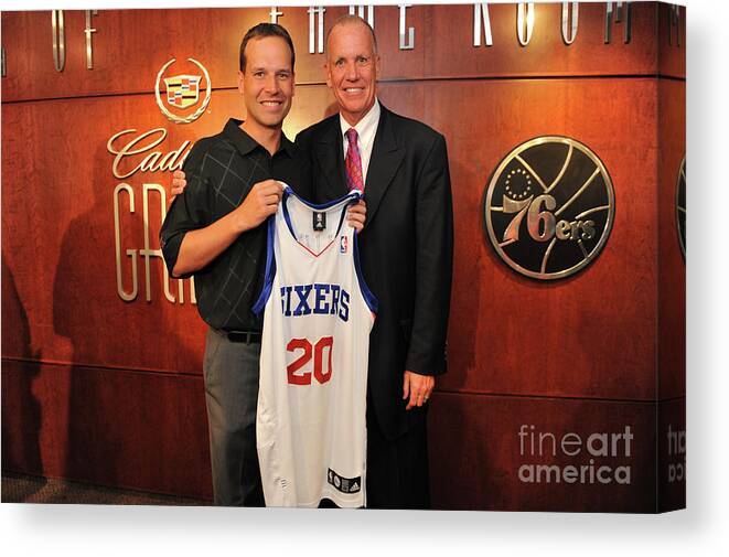 Nba Pro Basketball Canvas Print featuring the photograph Doug Collins Press Conference #1 by Jesse D. Garrabrant