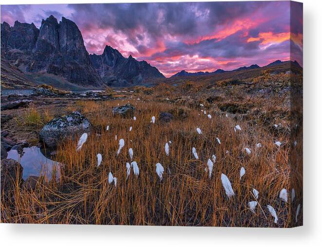 Tombstone Canvas Print featuring the photograph Fall Color In The Mountain #1 by Jun Zuo