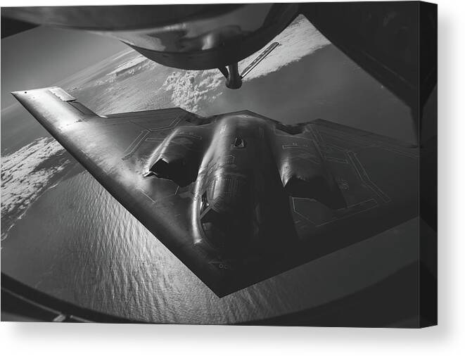 B-52 Spirit Bomber Canvas Print featuring the photograph Feeding The Beast #1 by Mountain Dreams