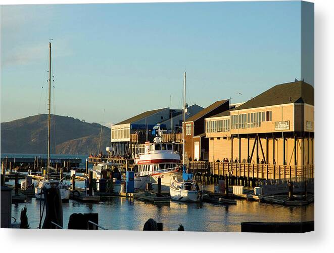 Estock Canvas Print featuring the digital art Fisherman's Wharf In San Francisco #1 by Glowcam