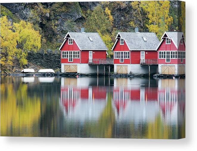 Built Structure Canvas Print featuring the photograph Fishing Huts #1 by Alexandrumagurean