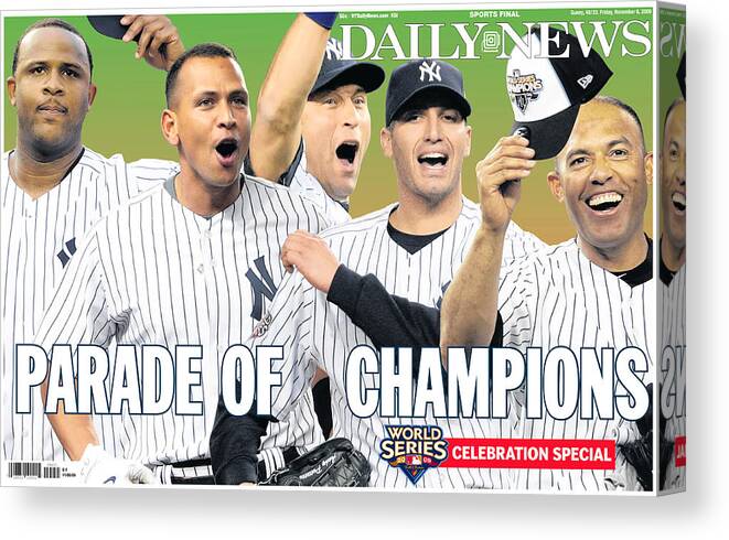 Celebration Canvas Print featuring the photograph Front Page Wrap Of The Daily News #1 by New York Daily News Archive
