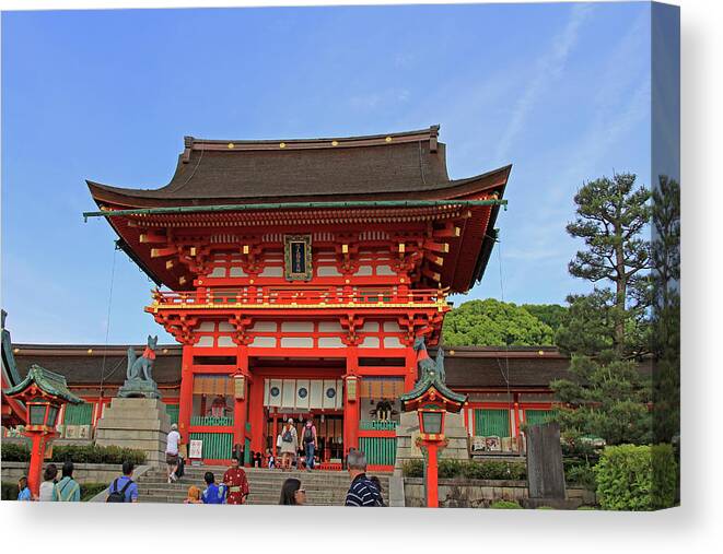 Fushimi Inari-taisha Shrine Canvas Print featuring the photograph Fushimi Inari-taisha Shrine - Kyoto, Japan #2 by Richard Krebs